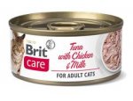 BRIT CARE cat konz. ADULT TUNA/chicken/milk 70g, zboží skladem