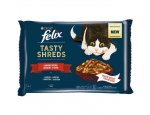 FELIX kapsa TASTY SHREDS 4 x 80g HOVĚZÍ/kuřecí ve šťávě, zboží skladem